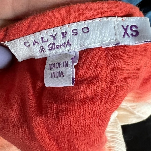 Calypso St. Barths babydoll gauze ombre tribal pattern swim coverup size XS - Picture 2 of 12